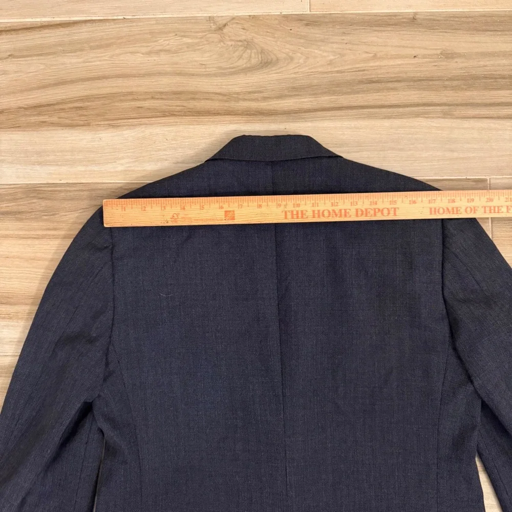 Vtg 80s Christian Dior Saks Fifth Avenue Suit Jacket Blazer Navy Charcoal 40R